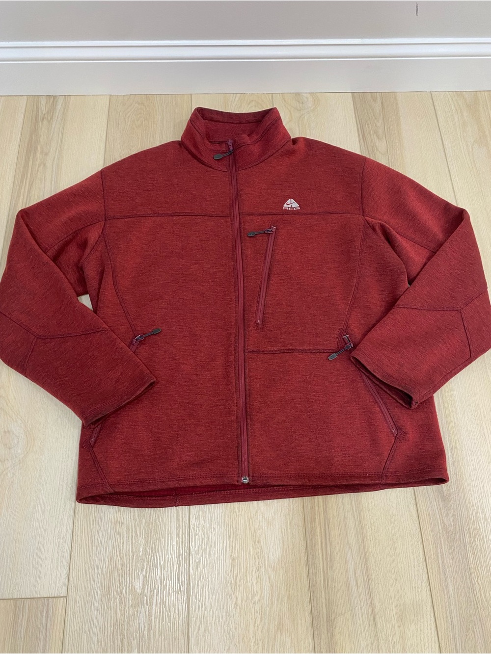 Men's Nike ACG Cold Climate Dark Red Zip Jacket Size XL